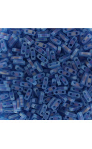 Miyuki quarter tila 5x1.2mm beads - Matted transparent capri blue ab QTL-149FR